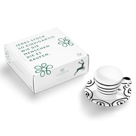 GMUNDNER KERAMIK Espresso for you Gourmet Crockery Set, Black Flamed Tableware, Handmade in Austria