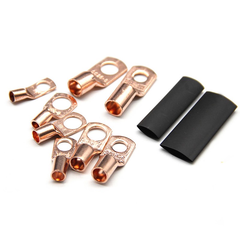 60Pcs Copper Wire Lugs Battery Cable Lugs Ring Terminals Connectors
