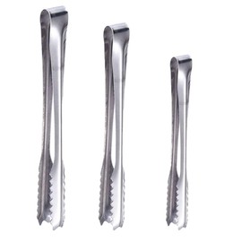 3PCS Stainless Steel Ice Tongs Non-Stick Bread Tongs Serving Tongs with Teeth Bar Sugar Ice Tongs Bar Kitchen Serving Tong Food Tong