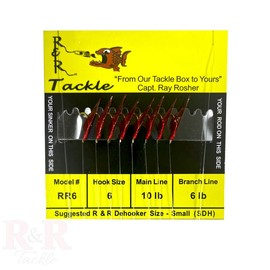 RR Mono Bait Rig - with red skin & red heads - Size: RR6