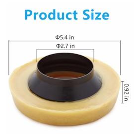 Toilet Wax Ring Replacement Kit, Wax Ring for Toilet Base with Brass Bolt for 3-Inch or 4-Inch Floor-Mounted Toilet Drain Pipe