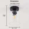 Volcode 12V Hammered Glass Ceiling Light for RV, Flush Mount