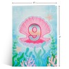 POPWOW Happy 9th Birthday Pop Up Card, Mermaid, Pearl Shell,