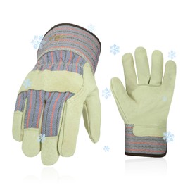Vgo... Safety Pigskin Leather Work Gloves Men with Lining,Rigger Gloves,Builder Gloves,Construction gloves,Gardening gloves(PA3501F)