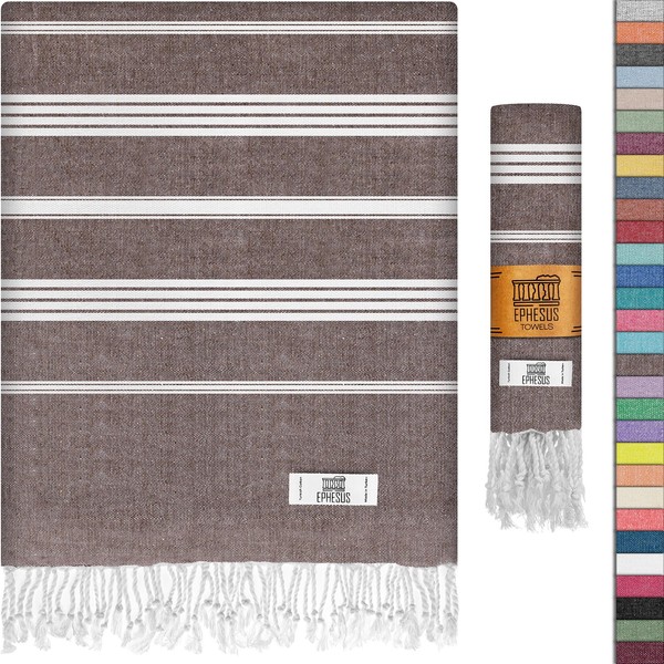 EPHESUS TOWELS Turkish Beach Towel - 38x70 inch Oversized -