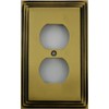 Deco Step Style Antique Brass Duplex Outlet Wall Plate