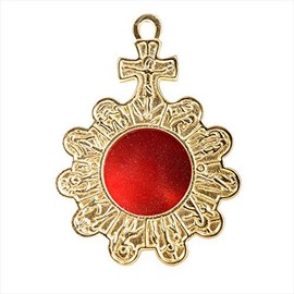 NKlaus 2907 Wall Reliquary 11.5 cm Monstrance Storage for Your Keepsake Solid Brass Gold House Altar Relic Holder Handmade