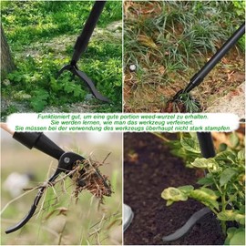 Funtery Removable Weed Removal Tool, No Bending, Durable Weed Cutter, Stand Weed Cutter and Root Remover, Durable Thistle Cutter, Garden Tools for Home