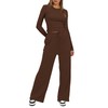 Darong Women's 2 Piece Outfits Lounge Sets Ruched Long Sleeve