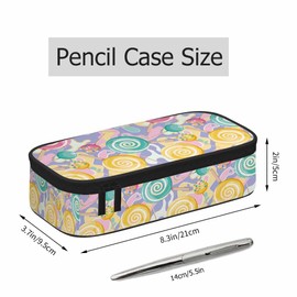 Xuwenz Lollipops Pencil Case Snacks Candies Colorful Cute Pencil Bag Pouch Box Organizer for College School Students Boy Girl