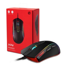 XPG Primer Gaming-Maus - Komfortable Gaming-Maus mit 12.000 DPI Optik-Sensor, Schwarz, Primer-BKCWW