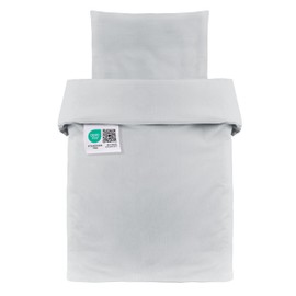 MAKIAN Baby Bed Linen Set - 80 x 80 cm / 35 x 40 cm - 2-Piece Children's Bed Linen Made of 100% Cotton (Oeko-Tex® Standard 100 Tested) - Suitable for Baby Cot, Bassinet, Pram (Grey)
