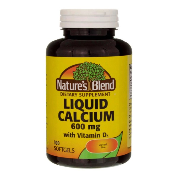 6 Pack Nature's Blend Liquid Calcium + Vitamin D3 Soft