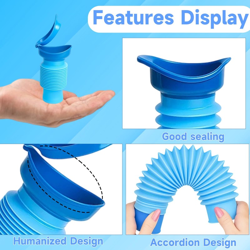 2Pcs Urinal Bottle, Portable Travel Urinal for Men, Collapsible Pee