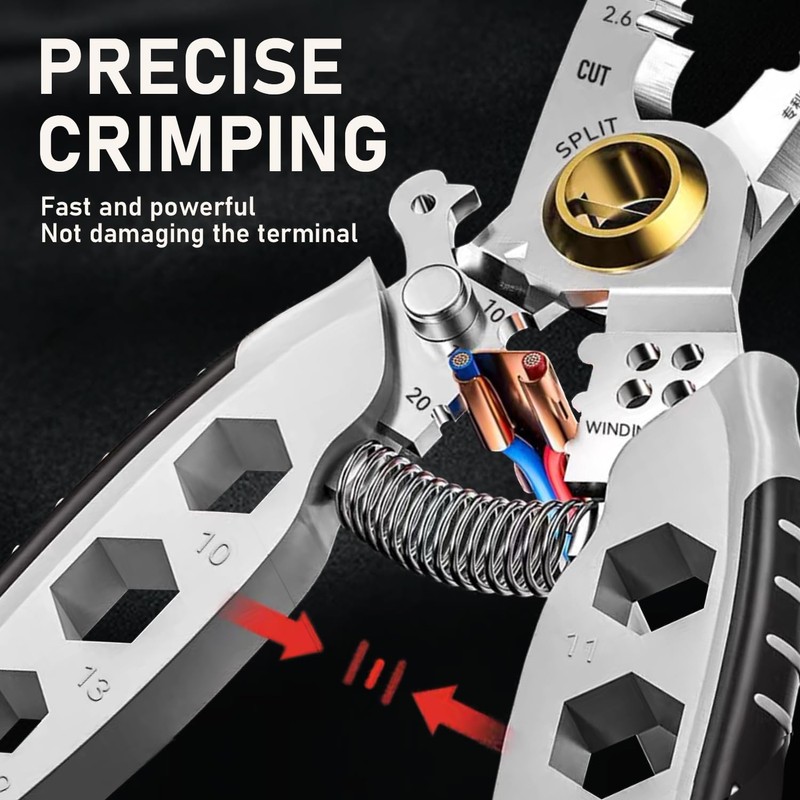 RYHHH Professional Crimping Pliers, 9 in 1 Multifunction Wire Stripper,