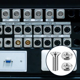 50 Pieces D Series Panel Screws and Nut Kit Panel Mount Connector M2.5 x 8 mm Screw Stainless Steel Metal Audio Server Rack Mounts for Attaching D Series Connectors
