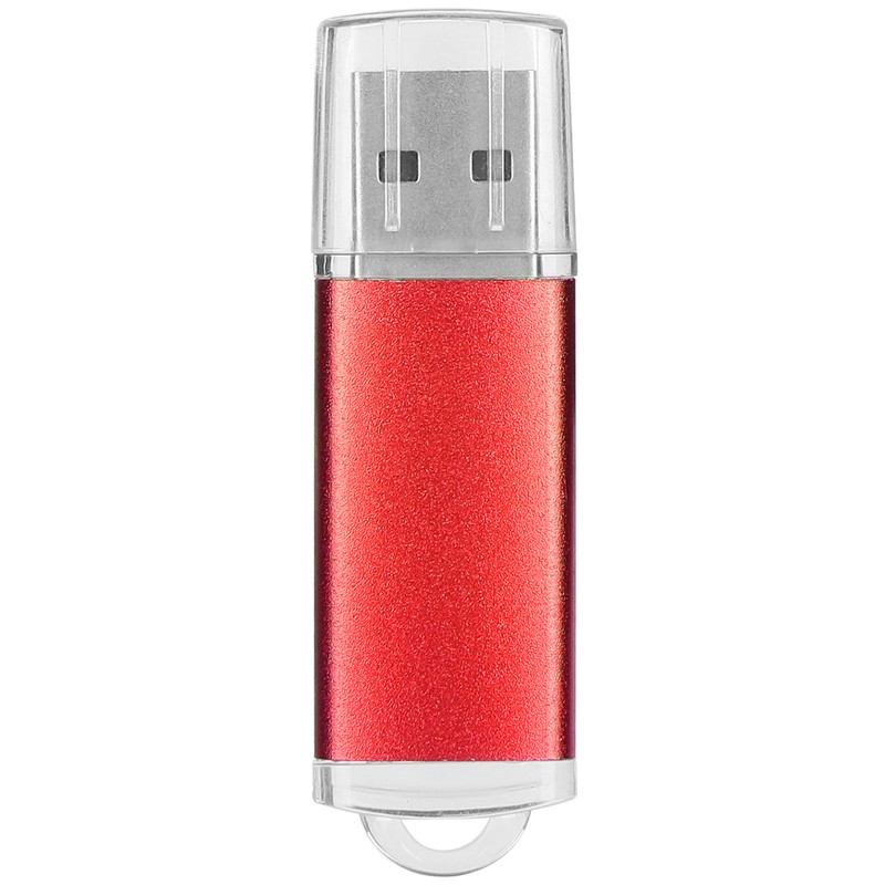 USB Flash Drive Transparent Cover Red Portable Storage Memory Stick