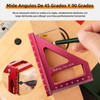 Regla triangular de inglete de aleación de aluminio de 45/90