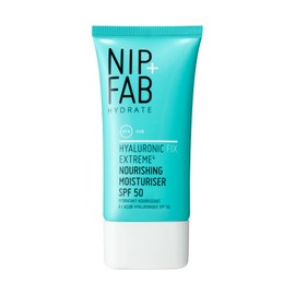 Nip + Fab Hyaluronic Fix Extreme4 Nourishing SPF 50 Moisturiser (50ml) – Ultra-Hydrating Daily Face Cream with Broad Spectrum UVA/UVB Protection, 1% Hyaluronic Acid & Polyglutamic Acid