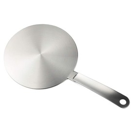 RUNZI 9.45inch Heat Diffuser Stainless Steel Induction Diffuser Plate for Electric Gas Stove Glass Induction Cooktop Heat Diffuser WITH removable handle 24CM