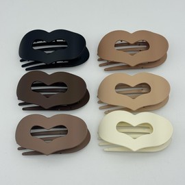 Moerstar 6 Stück Haarklammern Damen, Haarklammer Groß Einfache Elegante Rutschfest Flat Claw Clip Starker Halt Haarspangen für Dickes Dünnes Feines Haar Damen Mädchen (Stil 5)