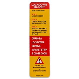 100 Pack - Lockdown Magnetic Strips for School Lockdowns - New and Improved! Durable 40mil Magnetic Strip (Red)… Made in USA