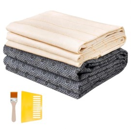 MovFlax 71"x40" Non-Slip Rug Backing Felt and 59"x40" Primary Tufting Cloth, Tufting Yarn Fabric Frame for Carpet, Large Monks Kit for Cut Pile (1, 59x40 inch Tufting Cloth & 71x40 inch Non-Slip Rug)