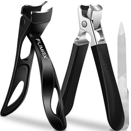 Toenail Clippers for Seniors Thick Toenails - Large Angled Toe Nail Clippers for Men with Catcher, Heavy Duty Sharp Nail Clippers for Thick Nails with Wide Opening Long Handle Gifts for Men Women