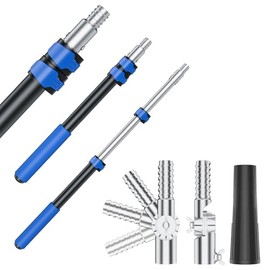 Telescoping Pole, 1.4-3 Ft with Joint Angle & Squeegee Adaptor, Aluminum Telescopic Paint Roller Extension Pole & Extendable Pole, Anti-Slip Foam Grip, Multi-Purpose Gutter Window Dust Cleaning Pole