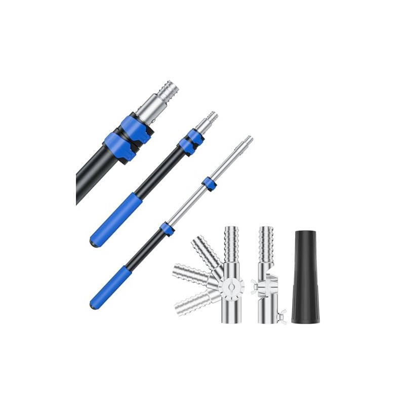 Telescoping Pole, 1.4-3 Ft with Joint Angle & Squeegee Adaptor,