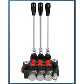 FAHKNS 3 Spool 11 GPM Hydraulic Flow Control Valve 3600 PSI G Ports Adjustable Relief Lever Handle Double Acting Parallel Center Tractor Loader W/Joystick Small Tractors/Tanks Loaders Log Splitters