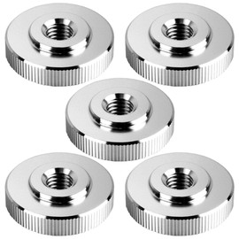 Pack of 5 M5 knurled nuts, flat, stainless steel threaded nut, knurled, M5 female thread, low shape nut, standard DIN 467 for metric screw threads and bolts