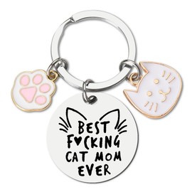 Cat Mom Gifts for Women Birthday Gifts for Mom Mommy Mothers Day Gifts for Mother Keychain for Cat Lover Gifts for Mom Cat Gift Keychain Best Cat Mom Ever Gift Ideas