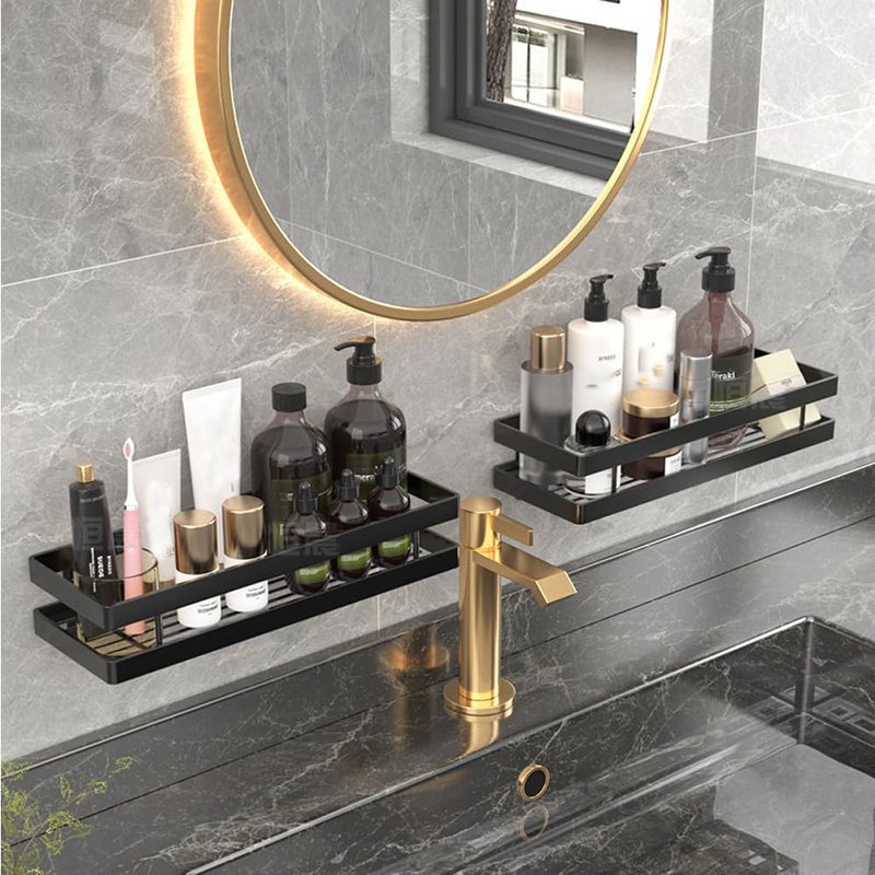 YunNasi Kitchen Wall Shelf No Drilling 1 Tier Shower Shelf