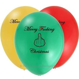 Merry Fxxking Christmas Rude Funny Balloons Obscene Rude Lewd Abusive Merry Fxxking Christmas - Pack of 12
