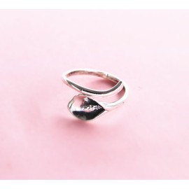 Helen de Lete Vintage 3D Calla Flower Sterling Silver Open Ring