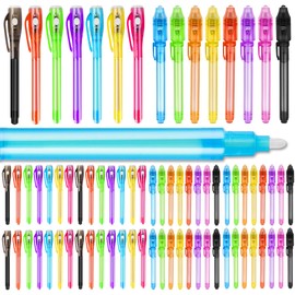 Daemson 75PCS Invisible Ink Pen with UV Light, Spy Pens, Black Light Pen