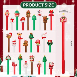 LiYiQ 50 Pcs Christmas Cartoon Cute Fun Pens for Kids Kawaii Snowmen, Santa Claus and Christmas trees Shape Gel Black Ink Pen, Cute Gloves Cat Dog Pens for School Office Home Student Kids Present