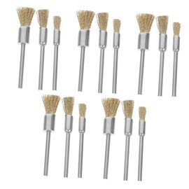 CHILDWEET 15pcs Handle Electric Grinding Brush Mini Metal Wire Wheel Brush for Rust Removal Detailing Cleaning Tools