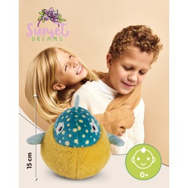 NICI Cuddly Toy Puffer Fish Volker 15 cm - Plush Toy for Cuddling and Loving, Sustainably Produced Soft Toy Made from Recycled Materials - 49787