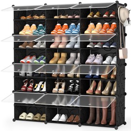 HOMIDEC Shoe Rack Organizer, 8 Tier Shoe Storage Cabinet 48 Pair Plastic Shoe Organizer Shelves for Closet Hallway Bedroom Entryway