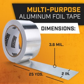 Lockport Aluminum Foil Tape 2" x225 ft - 3 Pack - Aluminum HVAC Tape - HVAC Duct Sealing, Dryer Vent, Heat Insulation & Ductwork Repairs - Heat Resistant, Waterproof, Professional Grade