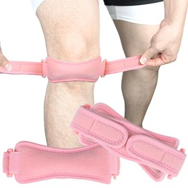 NUOGAO 2 Pack Knee Brace for Women & Men, Knee Support, Acl Knee Brace, Patella Knee Brace, Reduce Impact on Knee (Pink)