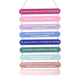 BOXOB Mental Health Reminders, Wooden Inspirational Positive Quotes Wall Decor Mental Health Wall Art Motivational Affirmation Gift for School Classroom Office Bedroom