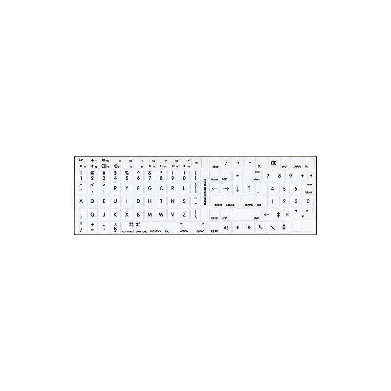 MAC DVORAK KEYBOARD STICKERS ON WHITE BACKGROUND