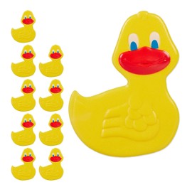 10 x Bath Stickers for Children, Animal Design, Duck Design, with Suction Cups, Bath Stickers, Bath & Shower, Non-Slip Pads, Yellow