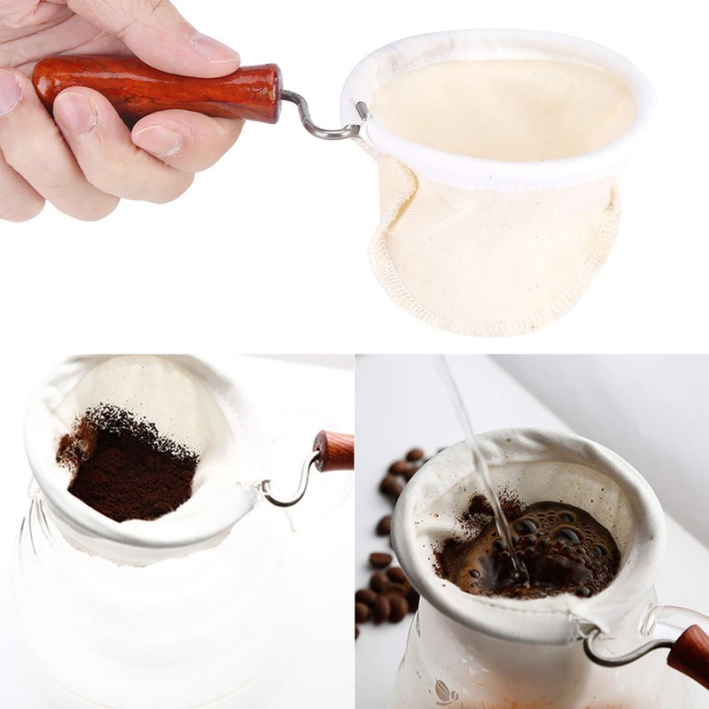 Tea Filters, Cloth Tea Filter Sock Pour Over Coffee Dripper