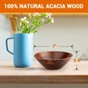 AIDEA Acacia Wooden Serving Bowls, 7 Inch Set of 4