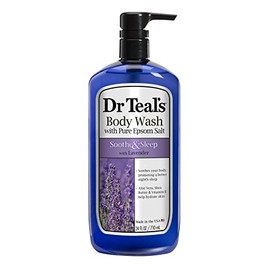 Dr Teals Body Wash con pura sal de Epsom y aceites esenciales, paquete con loción corporal Dr Teals. Juego de reposición., Blanco