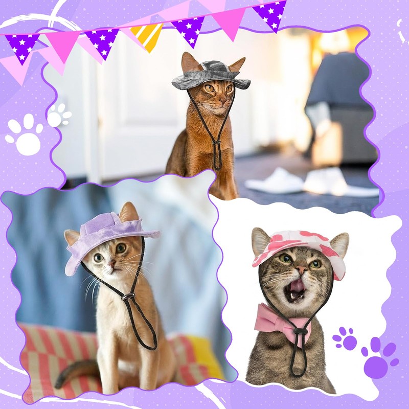 Zhamate 4 Pcs Cat Hats for Cats Only, Cat Sun
